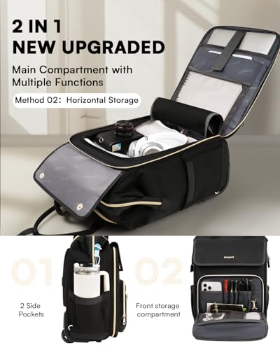 Arcoyard Rolling Backpack for Women, Travel Rolling Laptop Backpack with Wheels の商品画像 4
