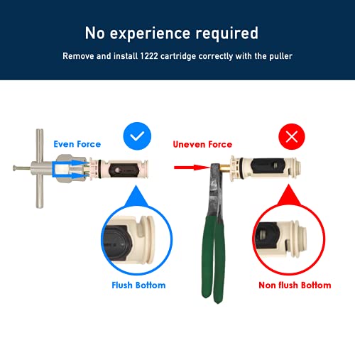 1222 & 1222B Shower Cartridge With Puller And Retainer Clip, Bath Valve Replacement Tub Shower Parts Repair Kit, One Handle Bathtub Faucet Rebuild Kit With Removal Tool #TOP3