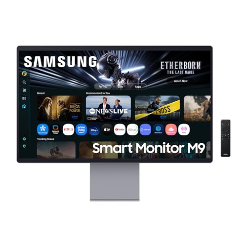 SAMSUNG M90F 32 Zoll 4K Smart AI Monitor QD-OLED 3840x2160 165Hz 0 03ms(G/G) Kamera Speaker Gaming Hub 4K Upscaling Sprachsteuerung Smart TV-Apps & AI Features HDR10+ USB-C LS32FM900SUXEN
