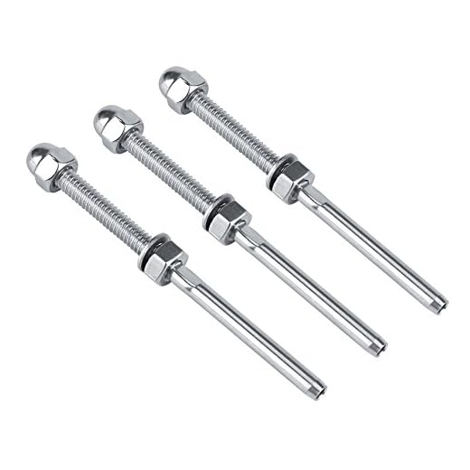 Fdit 10 Piezas De Extremo De Perno Tensor Roscado De 1/8 Pulg De Acero Inoxidable Para Sistema De Barandilla De Cable