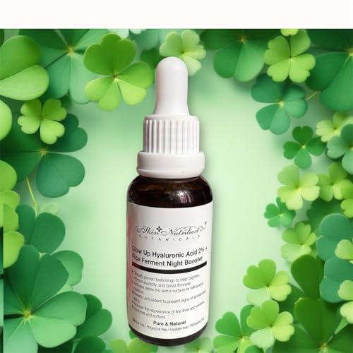 Glow Up Hyaluronic Acid 2% Night Booster Serum with Rice Ferment, Pure and Natural image 2