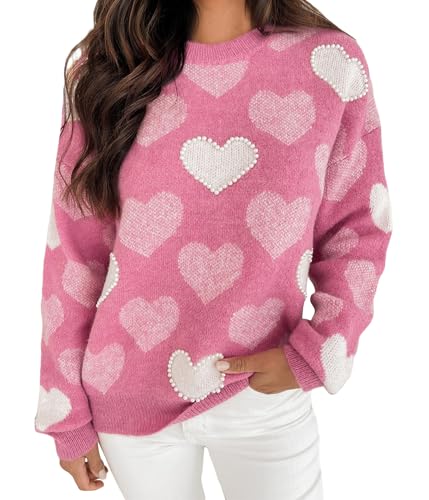 Image of Mommy and Me Matching Sweaters Outfits Heart Graphic Sweater Family Matching Clothes Long Sleeve Pullover Tops