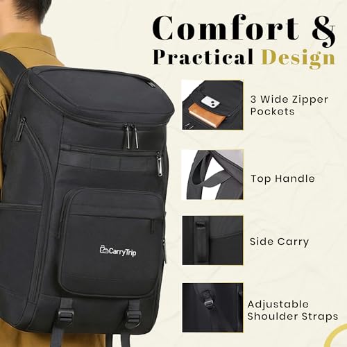Image of CARRY TRIP Laptop Backpack with Shoe Compartment & Dry Wet Pocket, Water Resistant Oxford Material - Travel Bag for Office, Sports & Casual Use for Men & Women