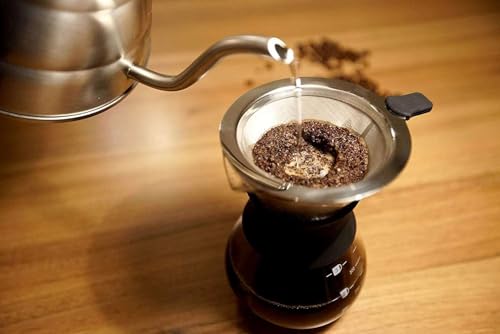 Image of 400ml Pour Over Coffee Maker Handmade Borosilicate Glass Carafe with Stainless Steel Filter, Paper-Free Dripper, High-Heat-Resistant Coffee Pot for Home & Kitchen (400ML, Pack of 1)