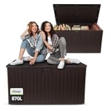 Grindi - Gartenbox Kissenbox Auflagenbox - Treeline - Braun, 870 Liter, 161x82x83 cm - Wassersichere Outdoor Paketbox, Gartenschrank & Truhe, wetterfest für Balkon, Gartenhaus, Geräteschuppen