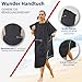 KUOGAS Badeponcho Damen& Herren,Poncho Handtuch,Mikrofaser-Surf Poncho, Badeponcho Handtuch, aus Mikrofaser auch als Umkleidehilfe Strand (Dunkelgrau,L)