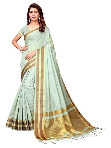 Image of AKHILAM Women's Cotton Silk Saree with Unstitched Blouse Piece (CNCX01 Parent)