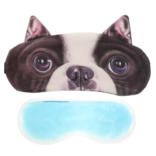 minkissy Bulldog Francese Maschera Per Gli Occhi Per Dormire Simpatico Cane Benda Copertura Per Gli Occhi Per La Copertura Dei Bulbi Oculari Dell'ufficio