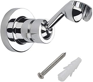 HIMREYLD Shower Head Holder - Shower Holder Bracket Copper Wall Mount for Handheld Showerhead and Standard Shower Hose - Chrome Plated 360 Degrees Adjustable