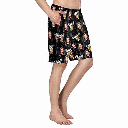 Custom Photo Printed Swim Trunks for Man Personalized Image Green Plants Swimwear Swim Shorts for Summer Outdoor Sports4