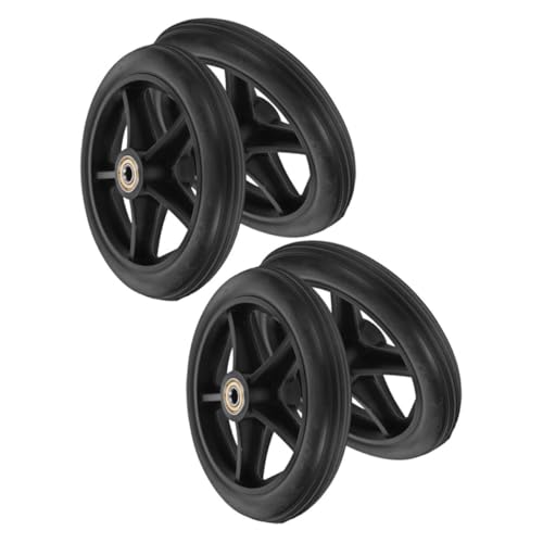 Vaguelly 4個車椅子前輪交換 滑り止めラバー製ユニバーサル前小輪 対応 静音キャスター 高耐久クイック取付け快適走行用交換ホイール
