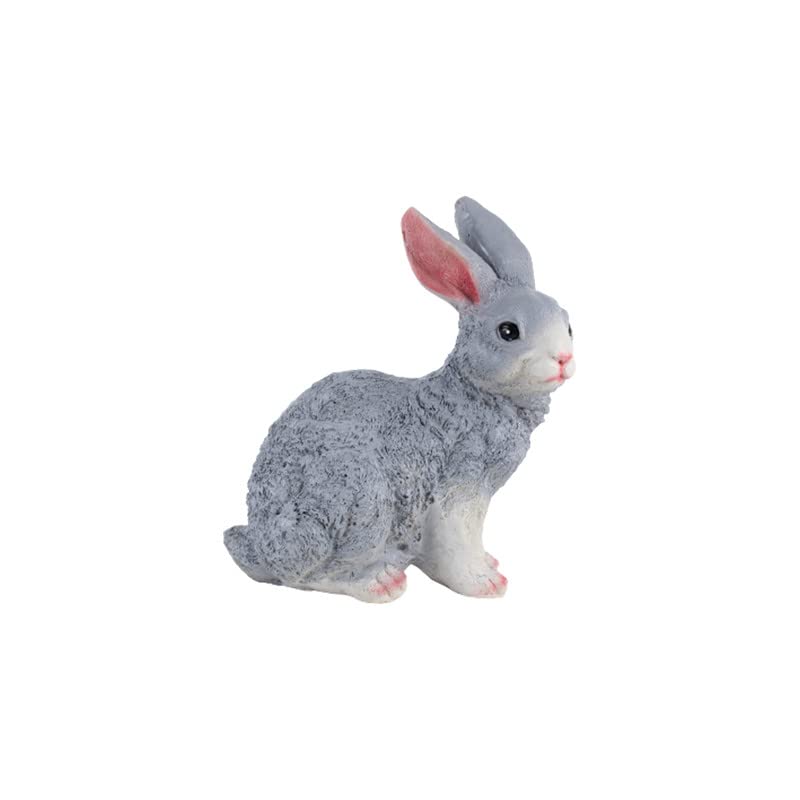 Wonderland Resin Garden Decor Cute Sitting Rabbit Statue (Grey) - Home Decoration Showpiece