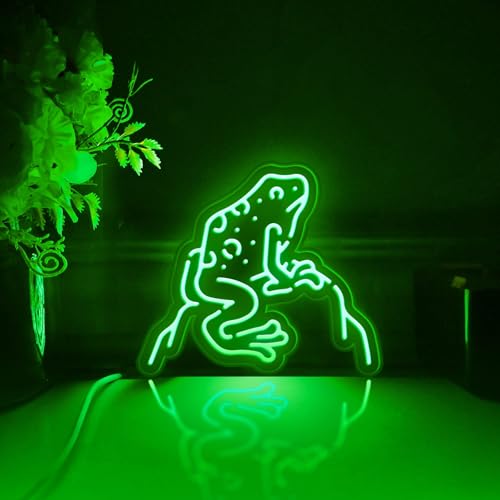 Ancfun Poison Dart Frog, scatola luminosa a LED della giungla, decorazione artistica da parete a forma di rana, cartello luminoso, decorazione da scrivania, decorazione per camera da letto, regalo per