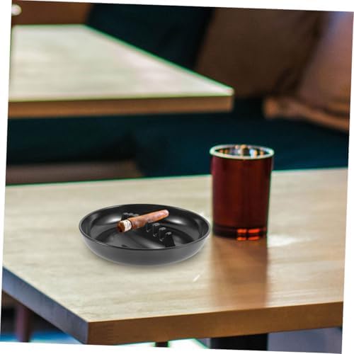 HONMEET 2pcs 7-slot round Automotive Ashtray, Multipurpose Plastic Melamine Car and Home Ash Tray - 4
