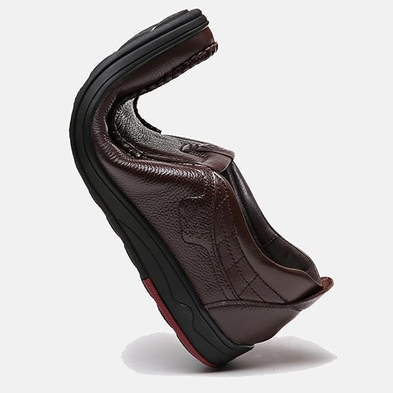 Loderin Men's Walking Shoes, Comfortable Arch Support Cushioned Slip On Loafers, Black, 8.52