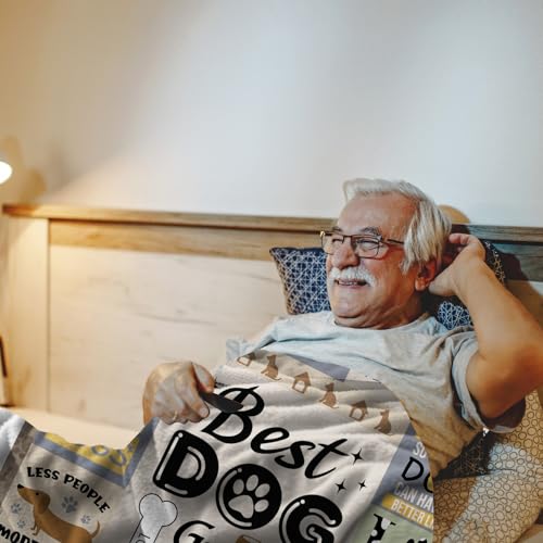 AJIIUSV Hunde-Opa-Geschenke für Männer, Geschenke für Hundeliebhaber, Hundeopa, Überwurfdecke, 127 x 152,4 cm, Geschenk für Hundeliebhaber, Geschenke für Hunde, Opa zum Vatertag, Hundebesitzer,