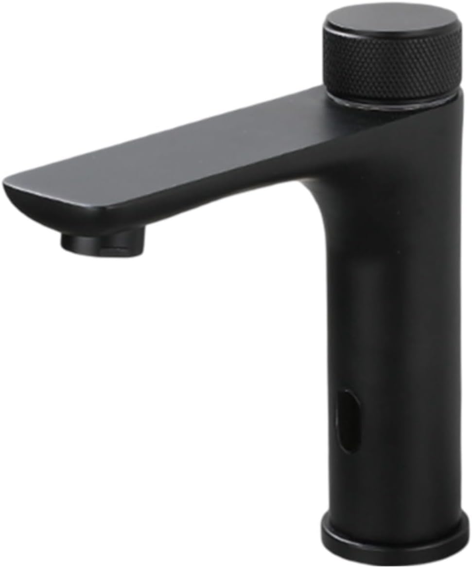 Touchless Infrared Bathroom Faucet Automatic Sensor Sink Tap with Temperature Control Modern Black Washbasin Mixer Water-Saving Technology for Smart Homes