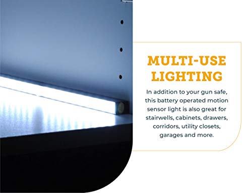 Snapsafe Led Gun Safe Lights, 20 Lumens - This Motion Sensor Cordless Light Bar Features Battery Operated Led Lights - Snapsafe Light Is Ideal For Gun Safes, Cabinets, Closets - White, 13 Inches #TOP3
