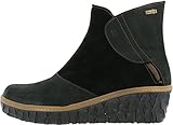 Innenmaterial: Fell El Naturalista N5132 Myth Yggdrasil Komfortable Damen Stiefelette, Bootie, Ankle Boot, Schlupfstiefel, wasserfest, atmungsaktiv, Klettverschluss, Keilabsatz, Wedge Absatz Schwarz (Black), EU 39