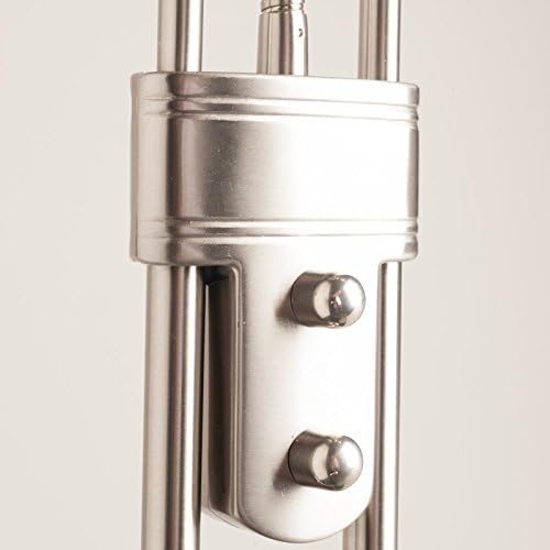 Mother and Child Floor Lamp - Uplighter & Adjustable Reading Lamp - Satin Silver - Complete With LED Bulbs