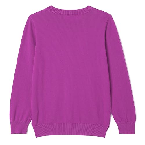 Image of Girls' Cardigan Sweater [Cute Petal Buttons] Cotton Long Sleeve Crewneck Uniform Sweater for 5-14 Years Girls
