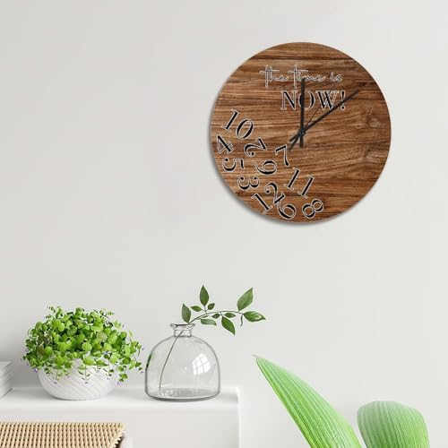 Horloge murale rustique en bois de grange 38cm silencieuse pour salon - 6