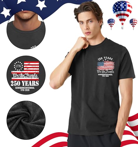 Image of Ithalt Men's American Flag Shirt 4th of July T-Shirt USA Patriotic Tee Shirt Independence Day Top