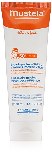 Mustela Broad Spectrum SPF 50-Plus Mineral Sunscreen Lotion, 3.4 Fl Oz