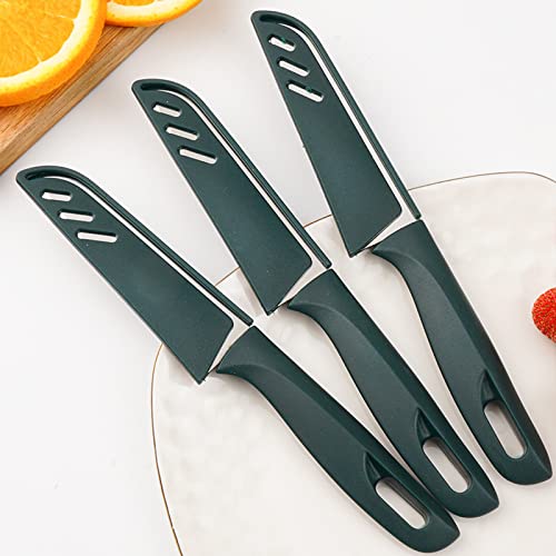 Paring Knife, New Sharp And Durable Fruit Knife With Protective Cover, Exquisite Dark Green Look, Suitable For Most Types Of Vegetables, Fruits And Meat ( 10 Pieces) #TOP2