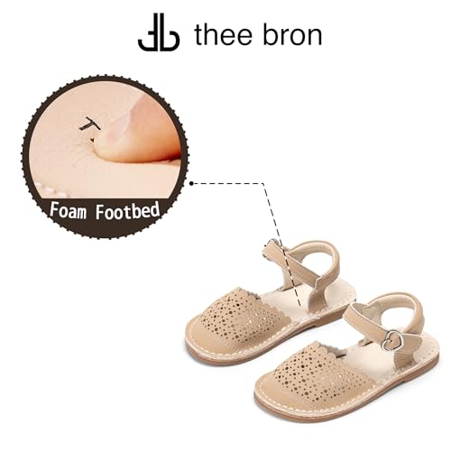 Image of THEE BRON Toddler Floral Cutout Closed Toe Sandals for Girls Breathable Summer Shoes