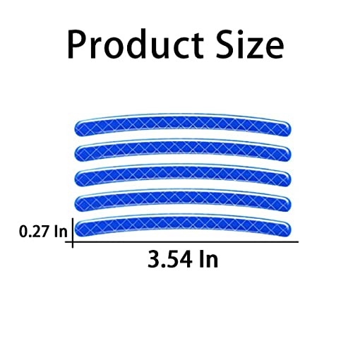 Image of 20PCS Reflective Car Wheel Decorative Stripe Stickers, Night Safety Warning Tape Sticker, Anti-Scratch Tire Rims Sticker, Auto Decals Exterior Fluorescent Accessories for Motocycle Bike (Blue)