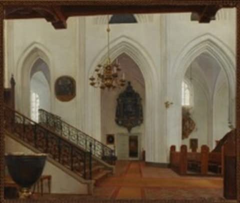 Impression sur toile moderne Sc. Knuds Kirke Odense par Karl Jensen poster mural 60x90