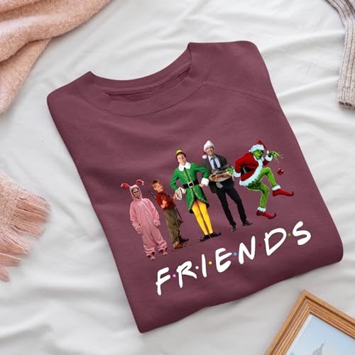 F.R.I.E.N.D.S Christmas Sweatshirt – Unisex Holiday Sweatshirts – Friends Crewneck Christmas Graphic Sweatshirt, Friends Theme Sweatshirt, Winter Sweater3