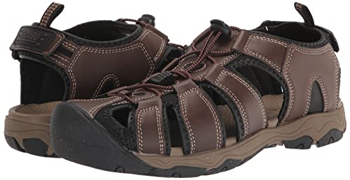 Khombu Hal Fisherman Sandals Waterproof, Protective Bump Toe Adjustable Fit Mens Summer, Brown, 9 #TOP6