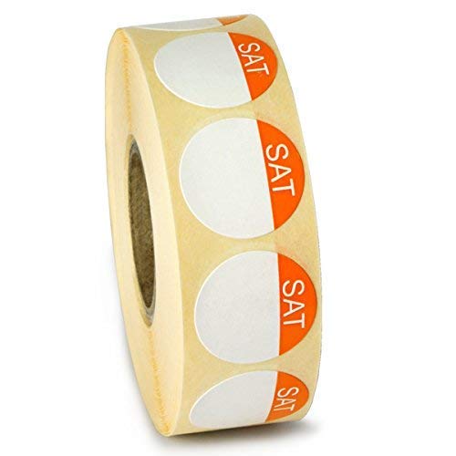 We Can Source It Ltd – Saturday Day Dots Food Labels (Orange) – 1000 Removable Self-Adhesive Stickers with Dispenser Box – Food Rotation & Hygiene Labels for Kitchens, Restaurants & Catering
