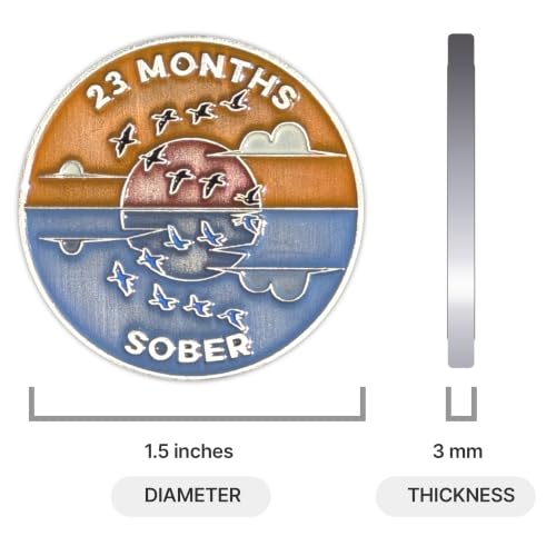 Image of The Achieve Mint 23 Months Sober Token | 23 Months Sobriety Chip | Non-AA, Non-Religious Medallion for Men and Women Celebrating Sobriety