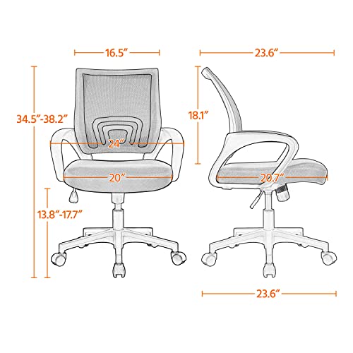 Yaheetech Office Chair Desk Chair Computer Chair Swivel Rolling Chair Cute Task Chair Ergonomic Conference Room Chair Mesh Work Study Chair Basic Comfy Desktop Chair With Wheels Arms, Blue #TOP6