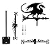 Dragon Wind Weathervanes for Roofs Mount, Mini Weather Vain Vein with Creative Shapes & Metal Material for Sheds, Courtyard & Garden Fence Decoration Outdoor (Black, 1PC)