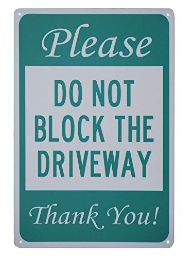 Monifith Metallschild mit Aufschrift "Please Do Not Block The Driveway Thank You", 20,3 x 30,5 cm thumbnail