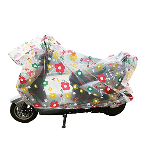 Surakey Housse Velo Exterieur 1,2x2m Couverture Vélo Transparente Jetable Housse de Protection en PE Motifs Fleurs Colorés Housse de Protection pour Vélo, Bâche de Protection pour Vélo, Moto, Vélo