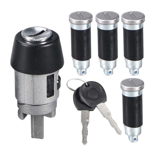 Hoite Zündschalter-Verriegelungszylinder-Kit, kompatibel mit VW T4 Transporter Caravelle 1990–2003 mit 357905855A 357905855B 701837205