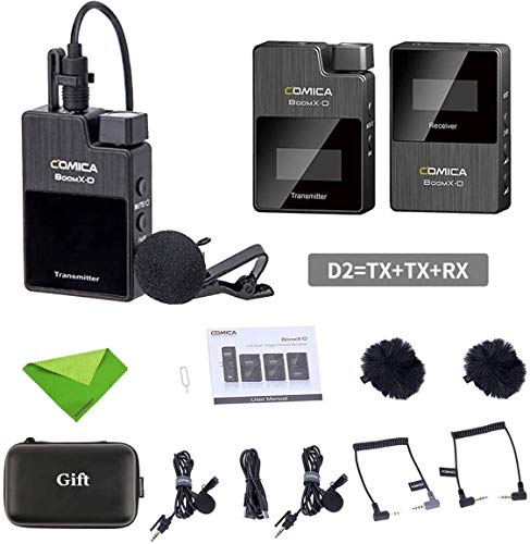 BoomX-D D2 Funkmikrofon 2.4G Wireless Lavalier Mikrofon OLED Display 2 Sendern 1 Empfänger Drahtloses Mikrofonsystem für Kamera Smartphone Vlog