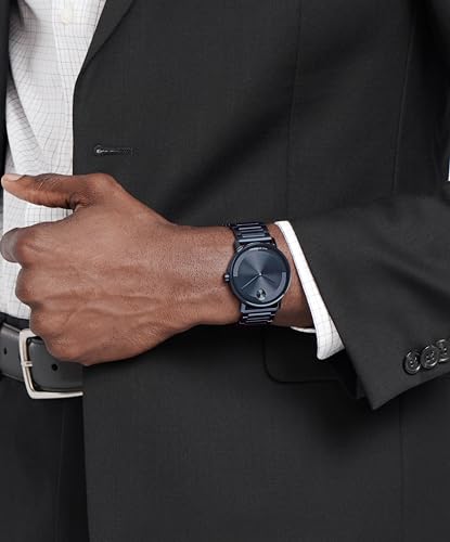 Image of Movado Bold Evolution 2.0 Men's Watch - Swiss Quartz Movement, Stainless Steel Mesh Bracelet - 3 ATM Water Resistance - Luxury Fashion Timepiece for Him - 40mm