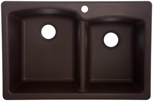 Franke Ellipse 33.0-in. x 22.0-in. Mocha Granite Dual Mount Double Bowl Kitchen Sink