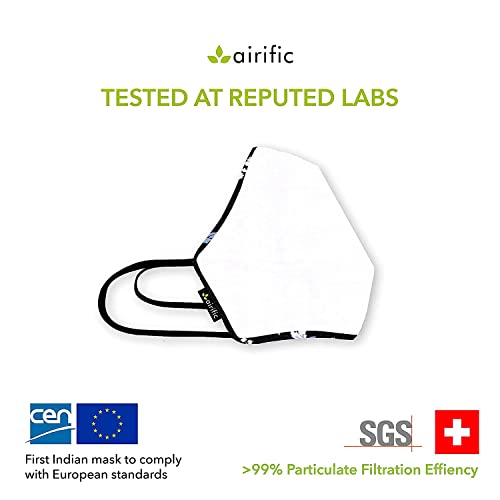 Image of airific by NIRVANA BEING 2.0 N95, FFP2 Washable and Reusable Mask for Adults | Anti Pollution Mask | Tested at International Labs Nano Technology Filter