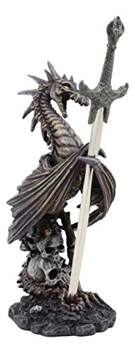 Ebros Necromancy Litche Blade Ruth Thompson Bone Dragon Statue With Dragon Letter Opener Blade 10"Tall Dragonblade Series Collection Mythical Fantasy Medieval Renaissance Decor - Thumbnail 4