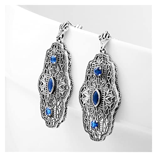 Boucles d'oreilles saphir légères en argent 925 anti-allergie