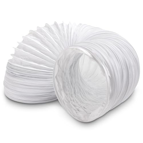 VIOKS 2,8m Abluftschlauch Trockner Lüftungsrohr 150mm Weiß PVC - Trockner Schlauch Rund/Schlauch für Klimaanlage/Abluftschlauch Klimagerät