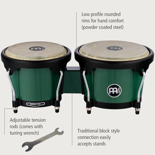 Image of Meinl Percussion Bongo Drum Set with Durable Synthetic All-Weather Shells, Journey Series aa‚¬a€ NOT Made in China aa‚¬a€ Natural Buffalo Skin Heads, 2-Year Warranty (HB50FG)