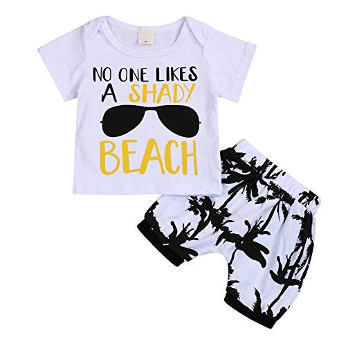 Infant Baby Boys Summer Casual Clothes Set Beaches Love Me Vest Tops +Shorts